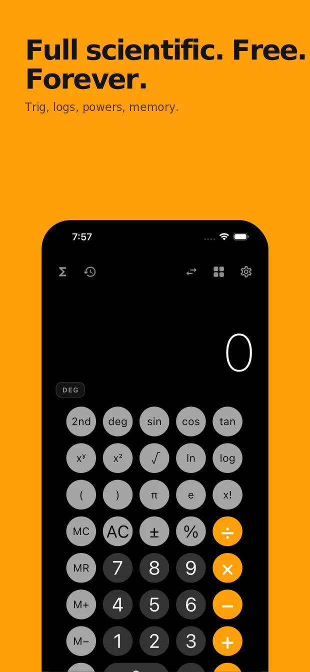 Scientific mode in Prism Calculator